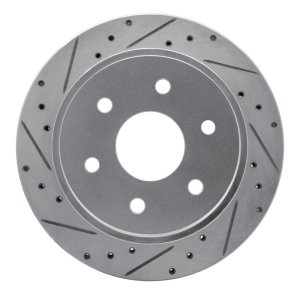 Chevrolet Express 2500 Brake Rotor (1) - Rear Left - R1 Concepts - Drilled & Slotted - Silver - `03-`05